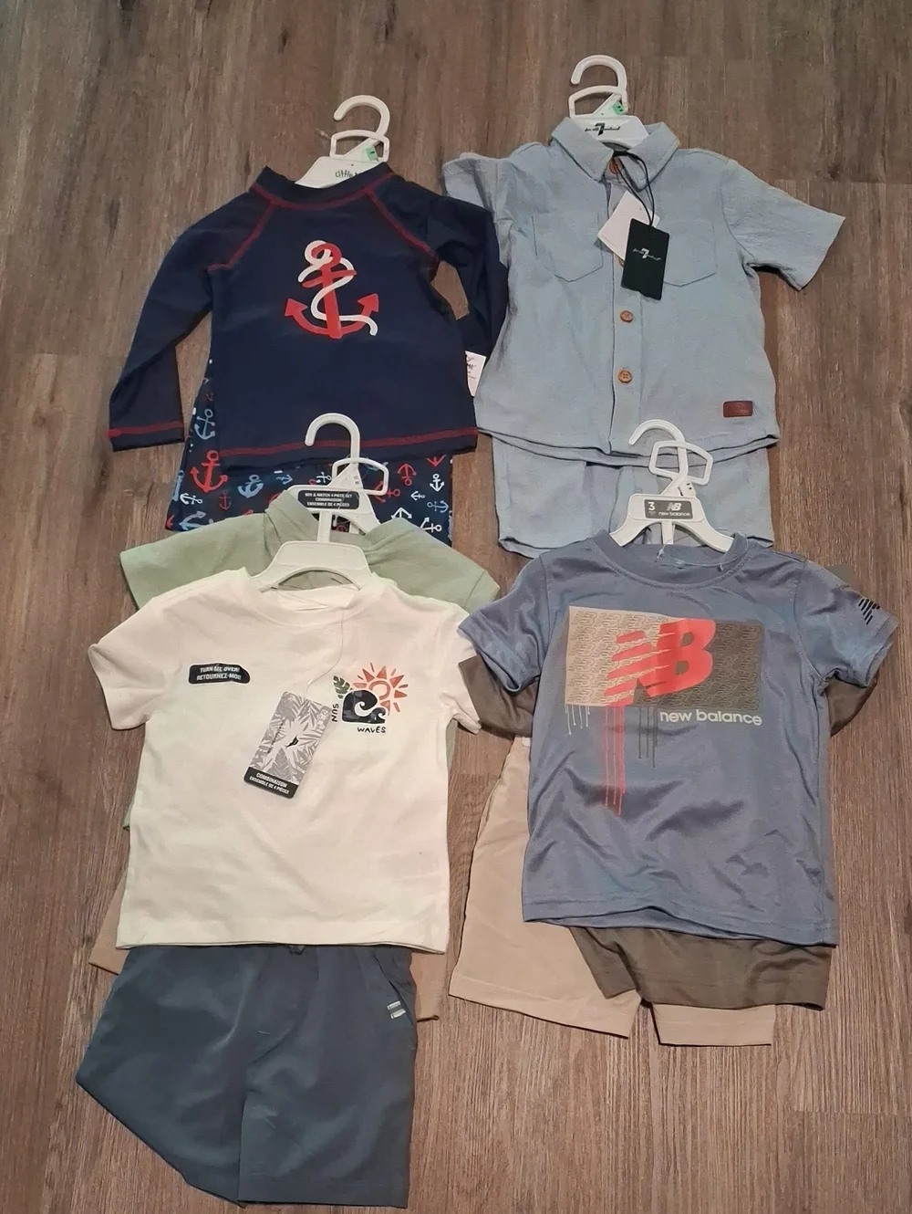 Nwt 4 Boy Outfits Tommy Bahamas, New Balance, Little Me And 7 For All Man Kind